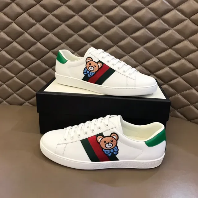Gucci Ace Bear Embroidered Web Stripe Lifestyle Sneakers 7