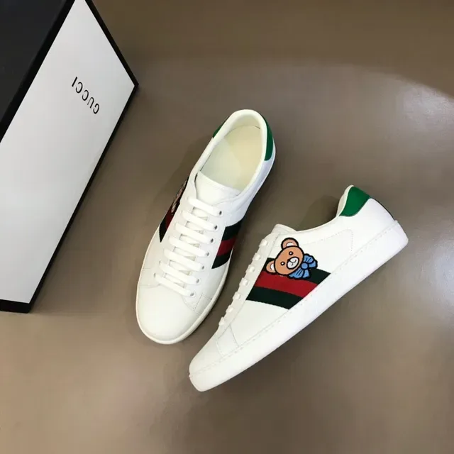 Gucci Ace Bear Embroidered Web Stripe Lifestyle Sneakers 8
