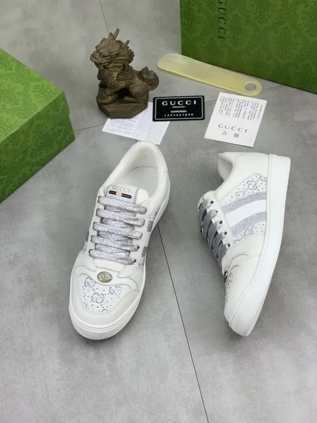 Gucci Ace sneakers lifestyle à panneaux rayés ornés de cristaux 5