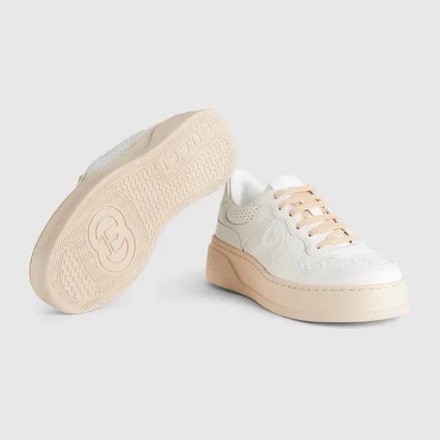 Gucci Ace Platform sneakers lifestyle blanches et beige 3