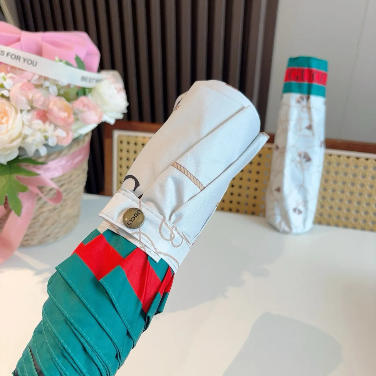 Gucci भूरी  भूरा  टैसल-एंड-रोप मोटिफ  लाल-हरी  वेब ट्रिम  हैंडबैग 7