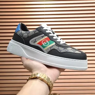 Gucci 黑米 GG Monogram 帆布 厚底 生活方式运动鞋