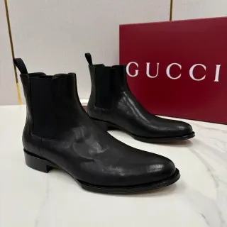 Gucci Black Smooth Leather Elastic Side Panels Chelsea Boots — Gucci hats & beanies supplier image