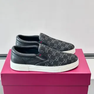 Gucci 黑白 GG Monogram 帆布 皮革 鞋跟 生活方式运动鞋