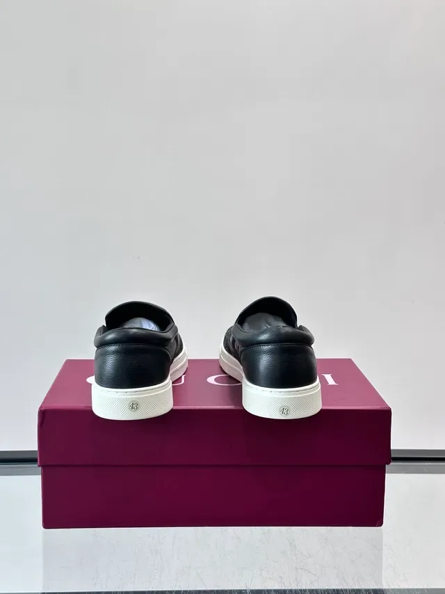 Gucci Negro Blanco GG Monogram Lona Piel Contrafuerte Talón Lifestyle Sneakers 3