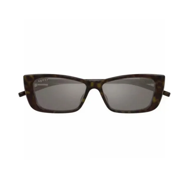 Gucci Brown Black Square Cat-Eye Tortoiseshell Acetate Sunglasses 2