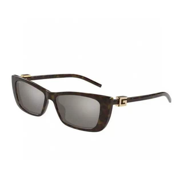 Gucci Brown Black Square Cat-Eye Tortoiseshell Acetate Sunglasses 3