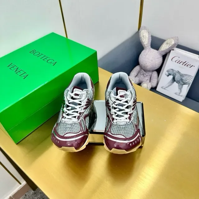 Gucci بوردو رمادي طبقات صناعية قفص فوقيات شبكة منسوجة لوحات أحذية رياضية أسلوب حياة 4