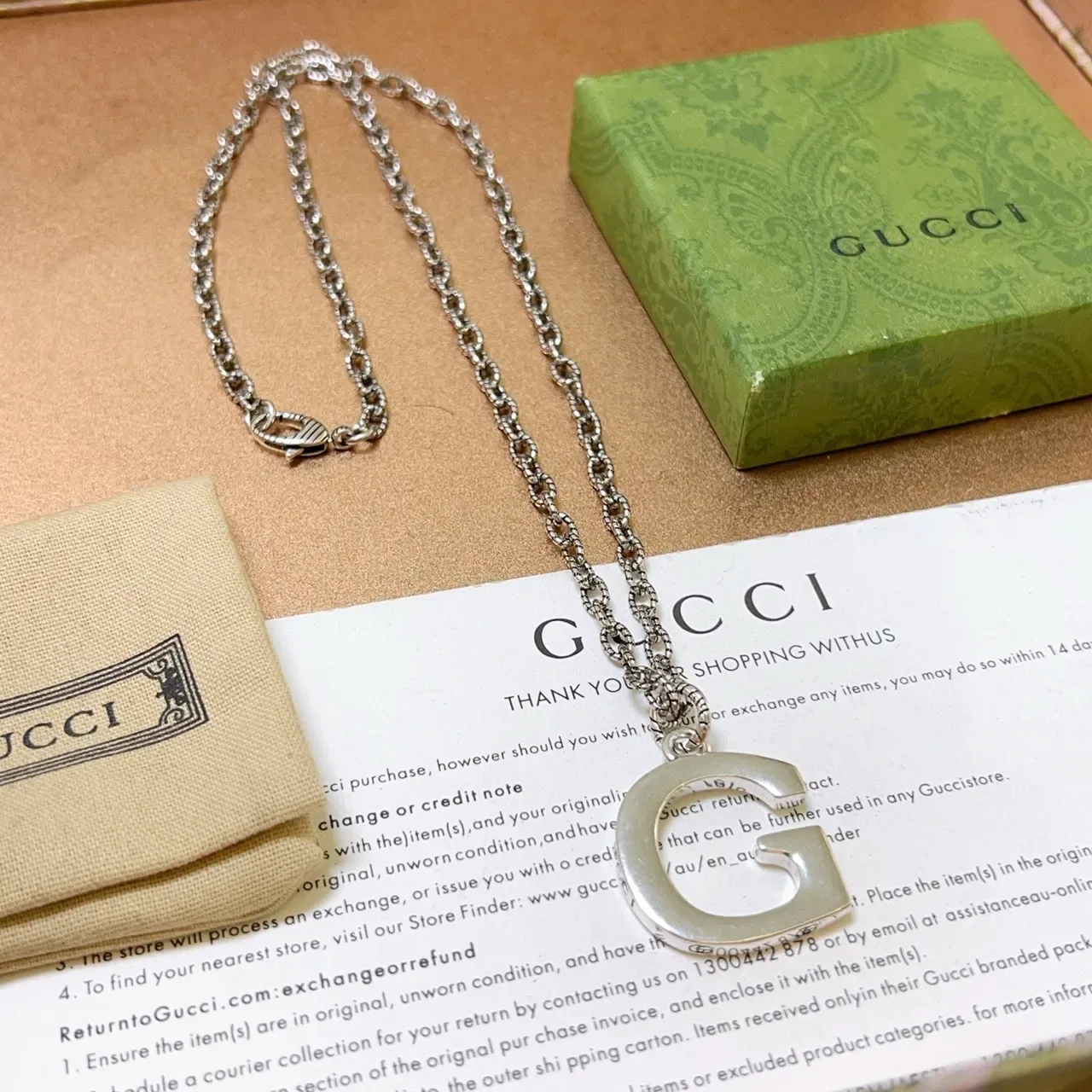 Gucci G-Logo Pendant Silver-Tone Chain Necklace 7
