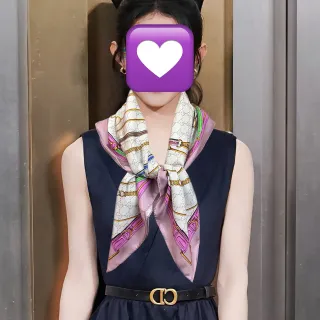 Gucci GG Marmont भूरा गुलाबी चौकोर interlocking G Monogram रेशम स्कार्फ