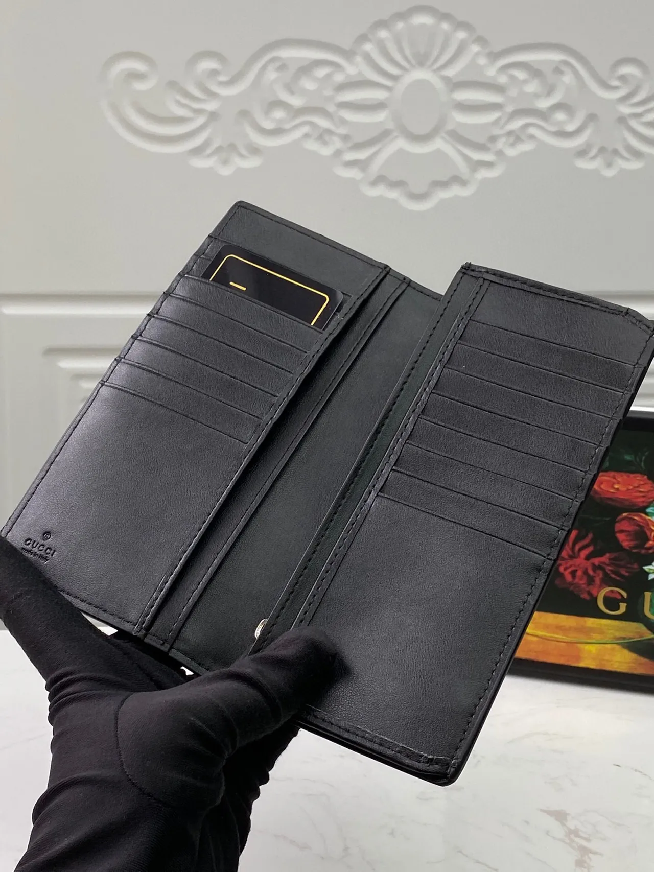 Gucci GG Marmont Black Leather Long Wallet 5