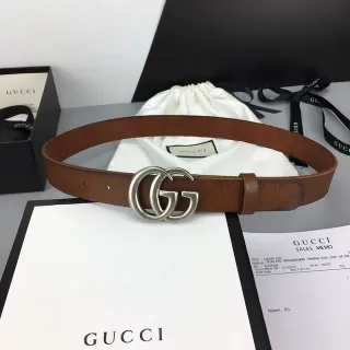 Gucci GG Marmont Brown Leather Belt