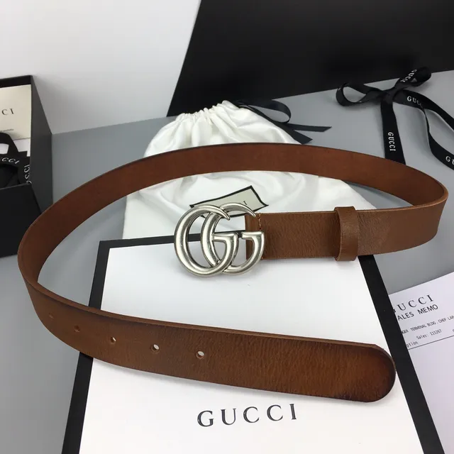 Gucci GG Marmont Brown Leather Belt 4