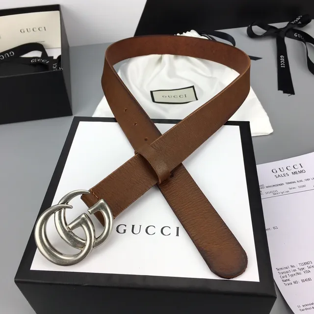 Gucci GG Marmont Brown Leather Belt 6