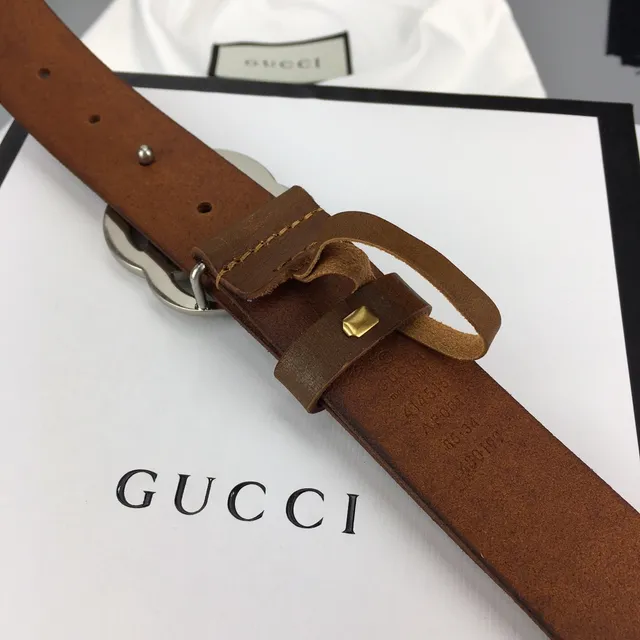 Gucci GG Marmont Brown Leather Belt 8