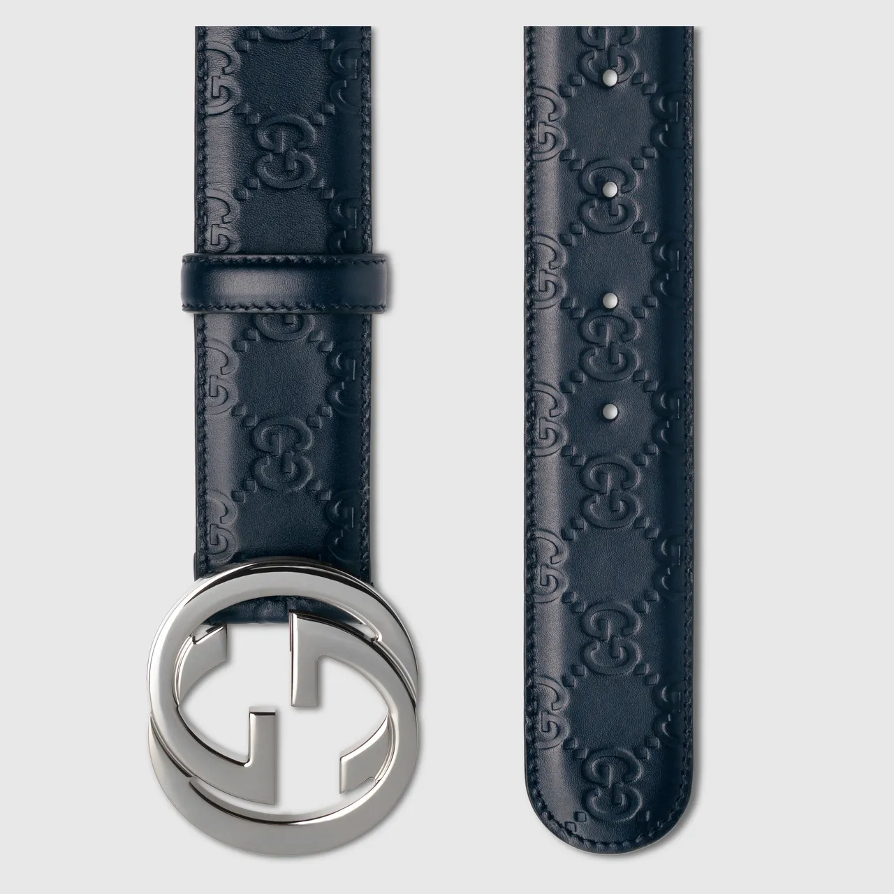 Gucci GG Marmont Navy Leather Belt 2