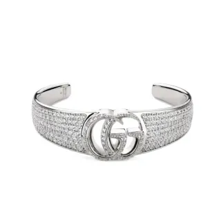 Gucci GG Marmont Pavé-Set Interlocking GG سوار كفة فضي