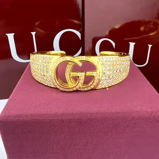Gucci GG Marmont Pavé-Set Interlocking GG Pulsera de plata 6