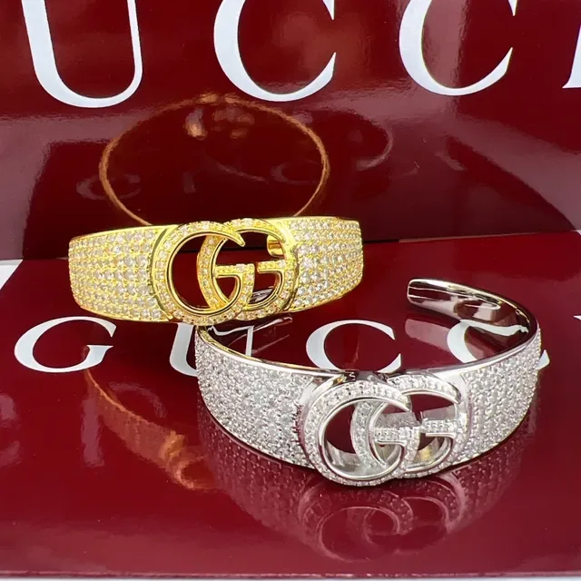 Gucci GG Marmont Pavé-Set Interlocking GG Pulsera de plata 7