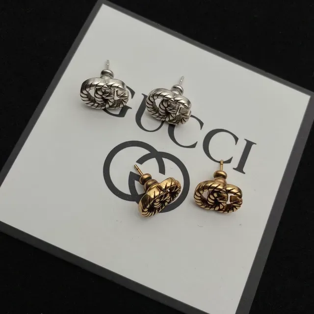 Gucci GG Marmont Twisted Rope Interlocking G Stud Earrings 3