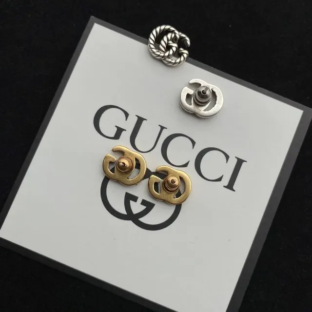 Gucci GG Marmont Twisted Rope Interlocking G Stud Earrings 5