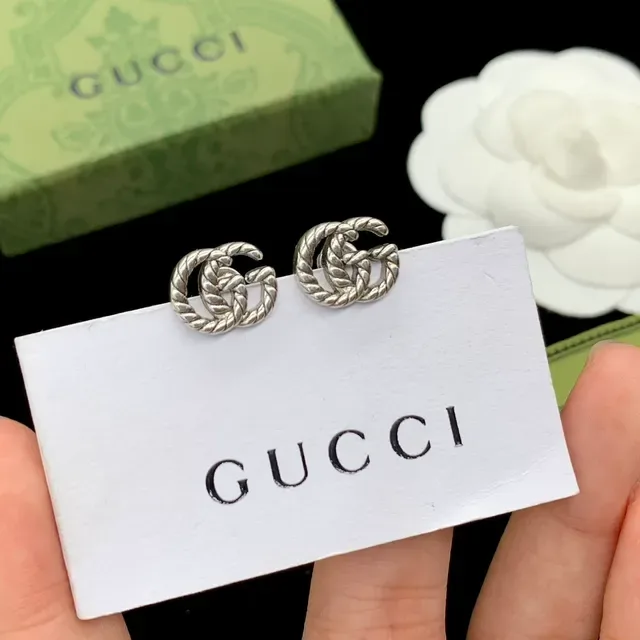 Gucci GG Marmont Twisted Rope Interlocking G Stud Earrings 5