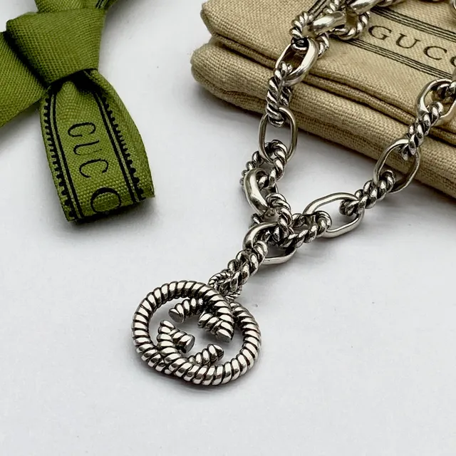 Gucci GG Marmont Twisted Rope-Link Interlocking G Necklace 3