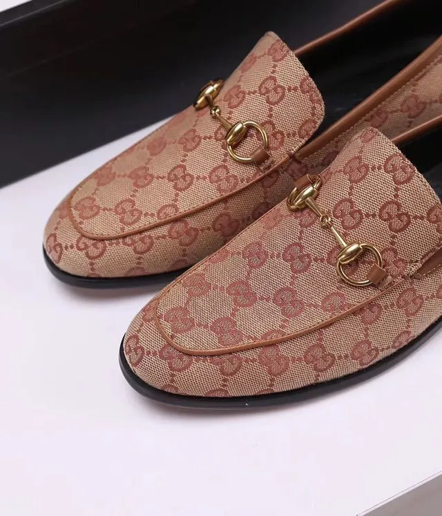 Gucci Horsebit 1955 Beige and Red Monogram Loafers 2