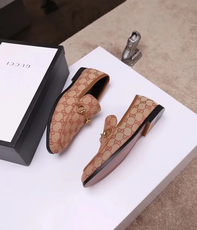 Gucci Horsebit 1955 Beige and Red Monogram Loafers 4