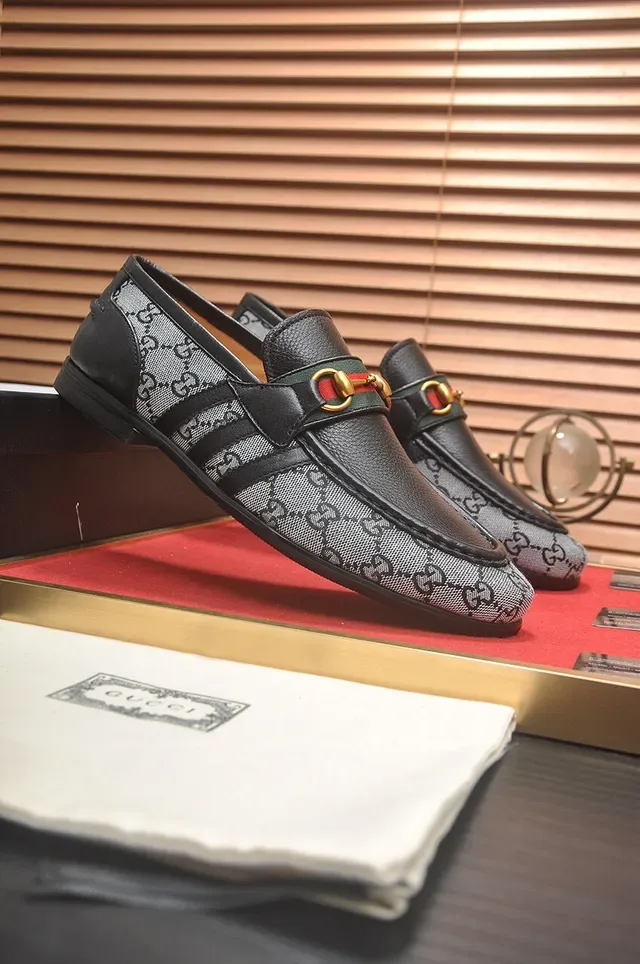 Gucci Horsebit 1955 Pretos e Cinza GG Monogram Mocassins 3