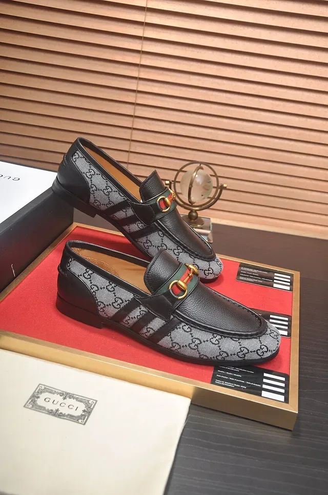 Gucci Horsebit 1955 Pretos e Cinza GG Monogram Mocassins 6