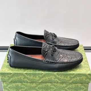 Gucci Horsebit 1955 কালো বাদামি এমবসড GG Monogram বাকেল লোফার