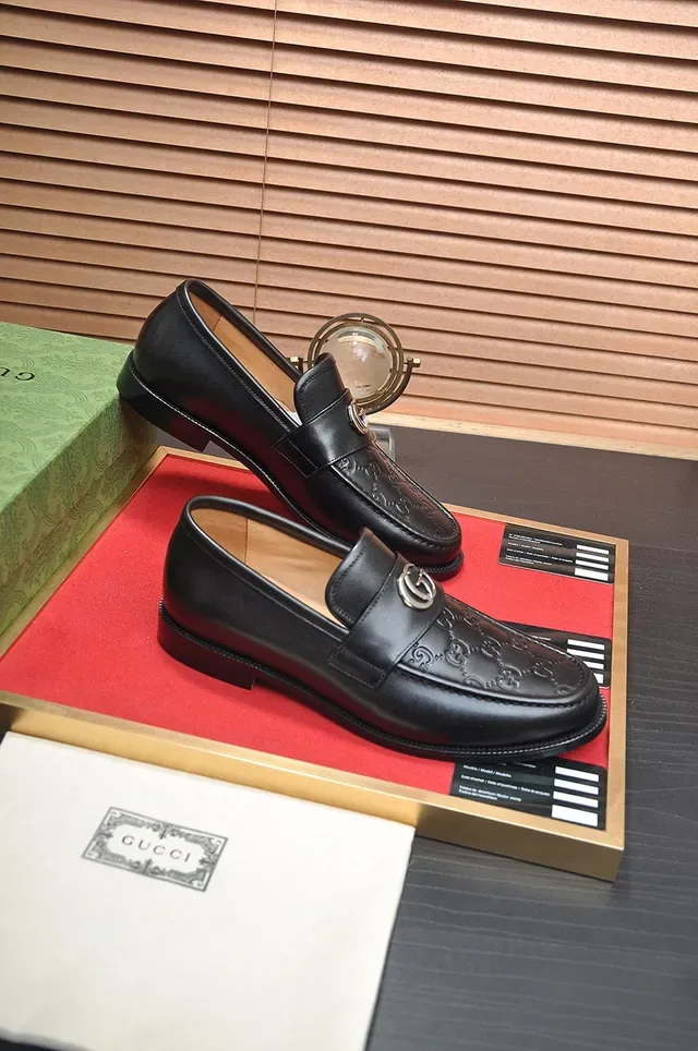 Gucci Horsebit 1955 Black GG Monogram Loafers 5