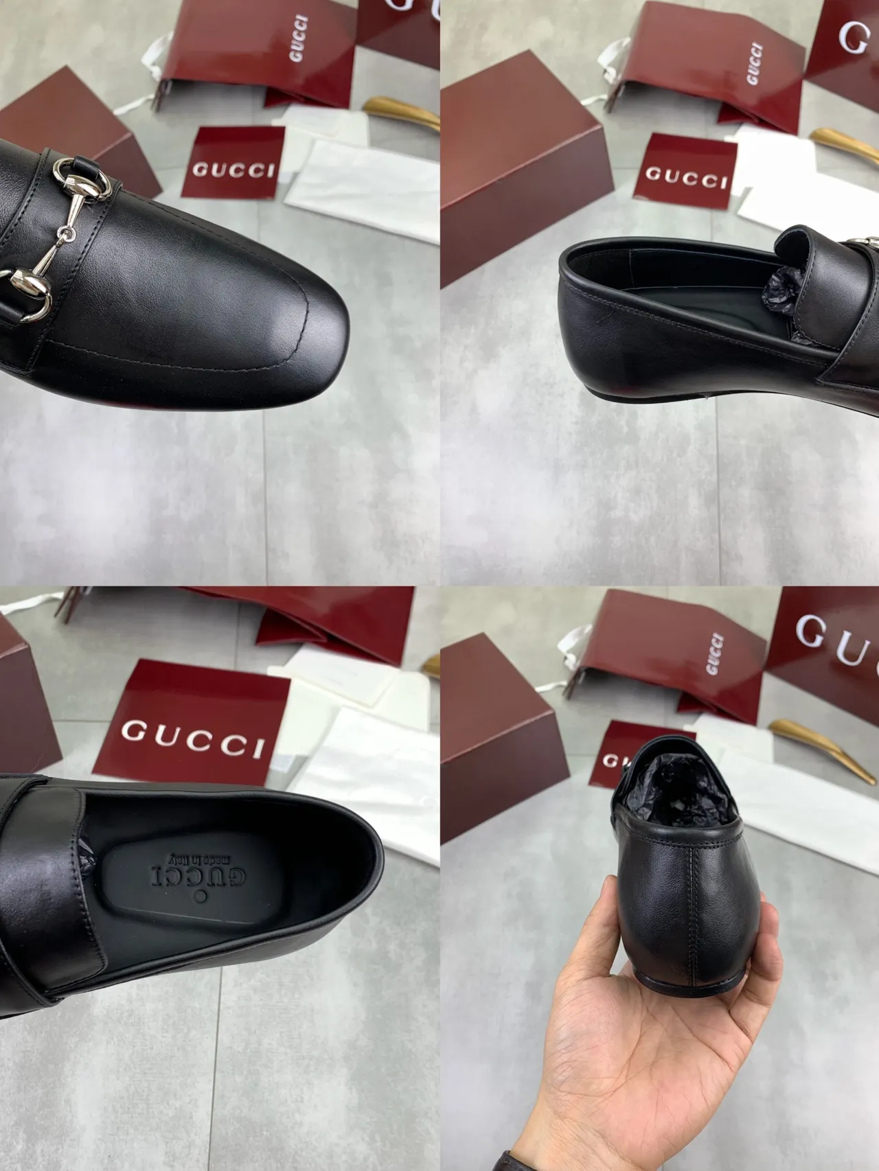 Gucci Horsebit 1955 Black Leather Square Toe Loafers 2