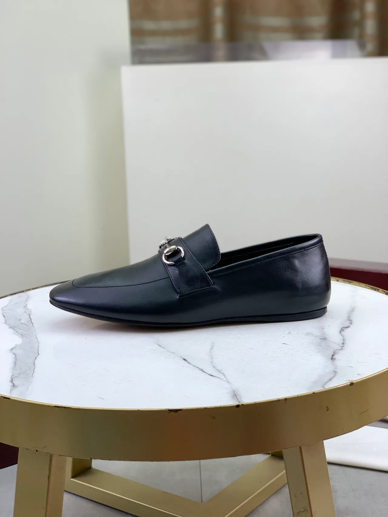 Gucci Horsebit 1955 Black Leather Square Toe Loafers 6