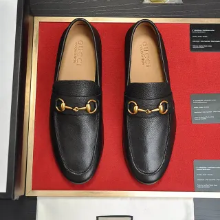 Gucci Horsebit 1955 কালো পেবল্ড লেদার লোফার