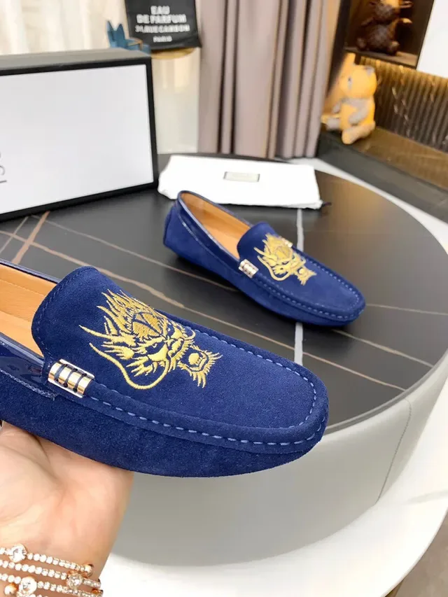 Gucci Horsebit 1955 Mocassins Bleus Brodés Dragon 5