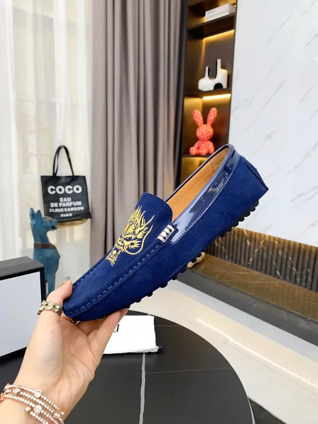Gucci Horsebit 1955 Mocassins Bleus Brodés Dragon 8