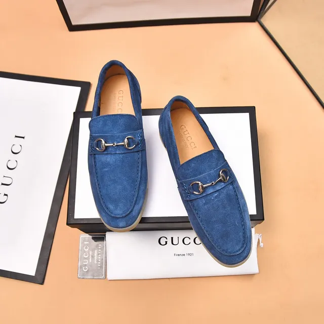 Gucci Horsebit 1955 حذاء لوبفير أزرق من السويد 2
