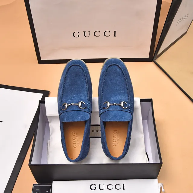 Gucci Horsebit 1955 حذاء لوبفير أزرق من السويد 3