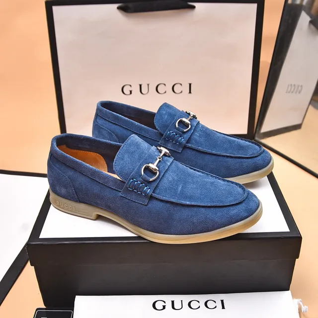 Gucci Horsebit 1955 حذاء لوبفير أزرق من السويد 4