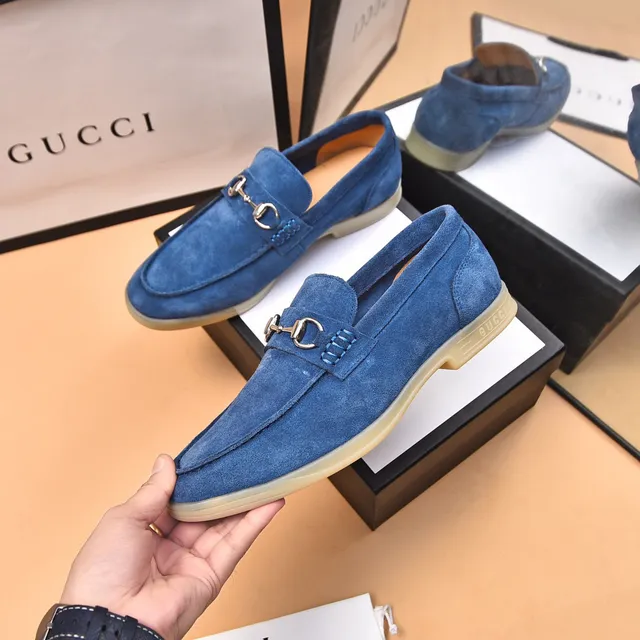 Gucci Horsebit 1955 حذاء لوبفير أزرق من السويد 5