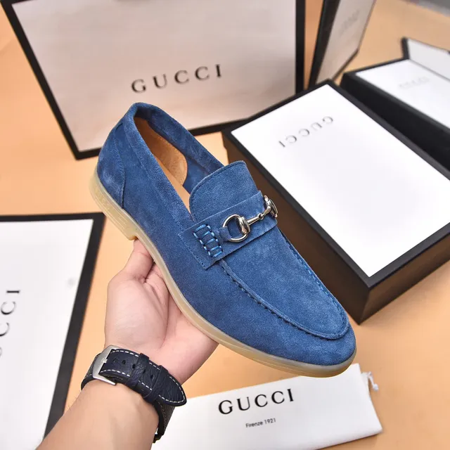 Gucci Horsebit 1955 حذاء لوبفير أزرق من السويد 6
