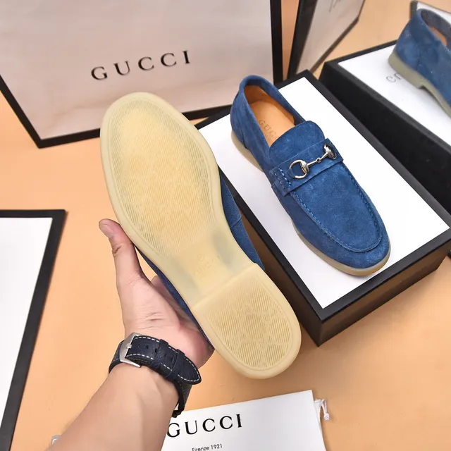 Gucci Horsebit 1955 حذاء لوبفير أزرق من السويد 7