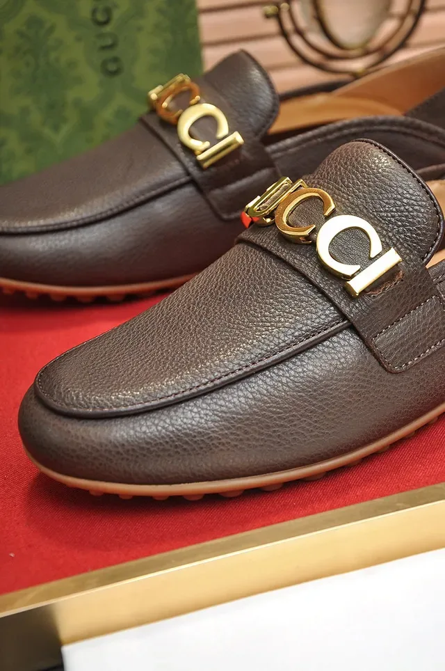 Gucci Horsebit 1955 Mocassins Marron Cuir Grainé 4