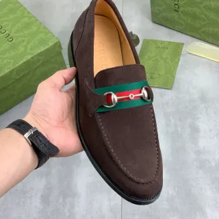 Gucci Horsebit 1955 Mocassins Marrom Camurça Rayas Web