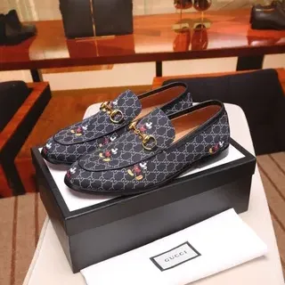 Gucci Horsebit 1955 乐福鞋 海军 GG Monogram Disney 角色 乐福鞋