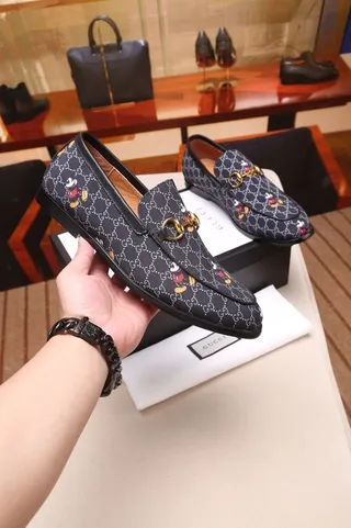 Gucci Horsebit 1955 Loafer Navy GG Monogram Disney Character Loafers 4