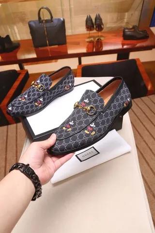 Gucci Horsebit 1955 Loafer Navy GG Monogram Disney Character Loafers 8