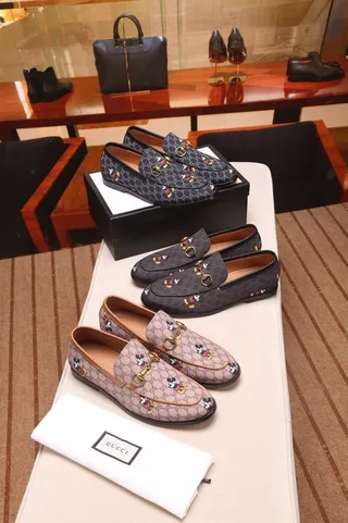Gucci Horsebit 1955 Loafer Navy GG Monogram Disney Character Loafers 9